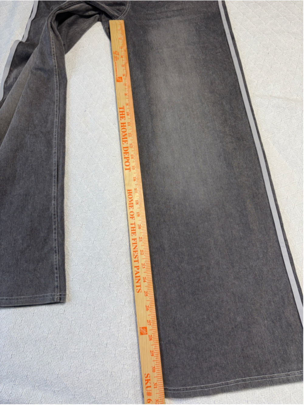 Halara Flex Gray Wide Leg Denim Pants Side Stripe Stretch High Waist Med NWT - Picture 4 of 8